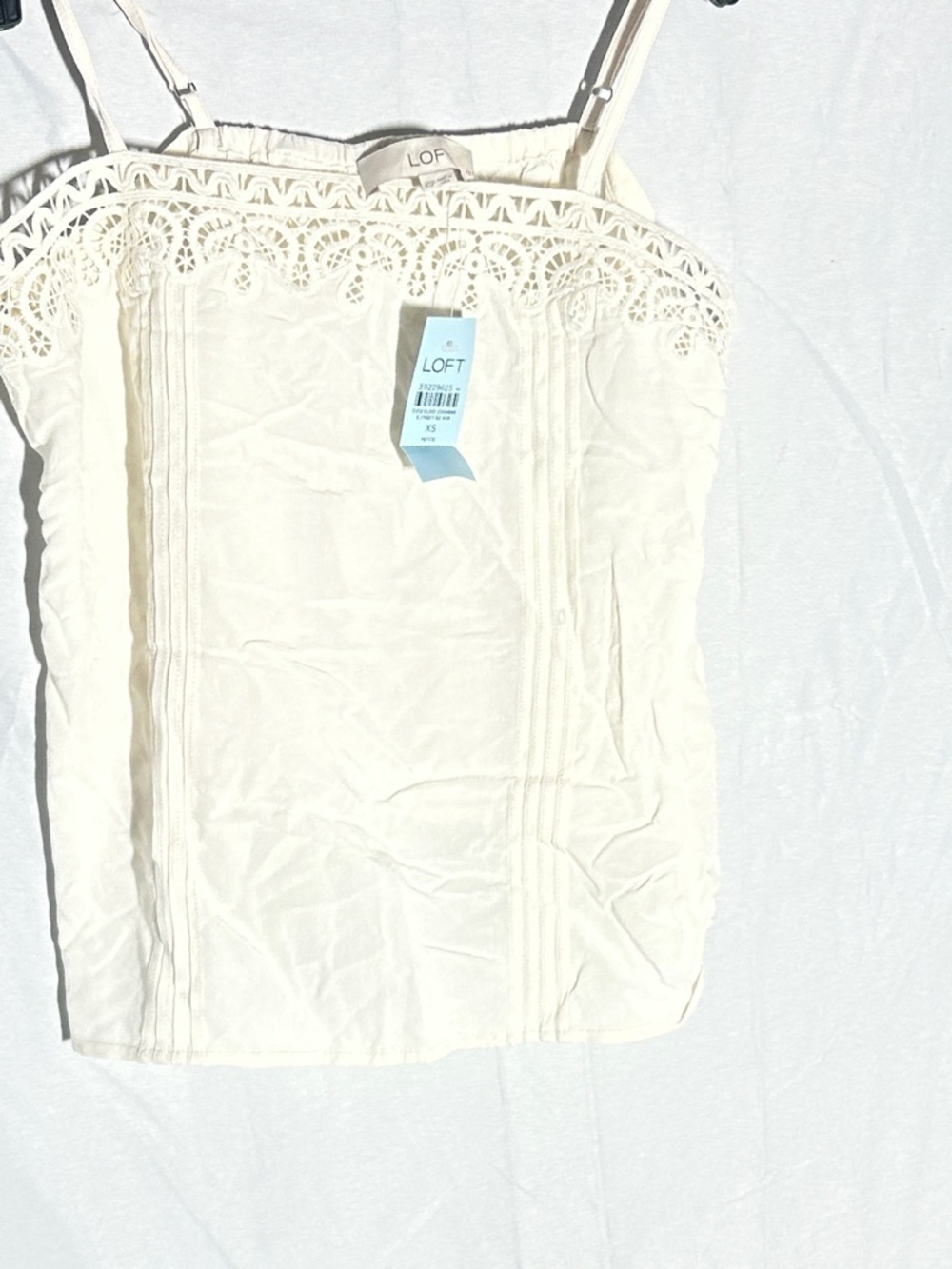 LOFT Cream Crochet-Trim Camisole